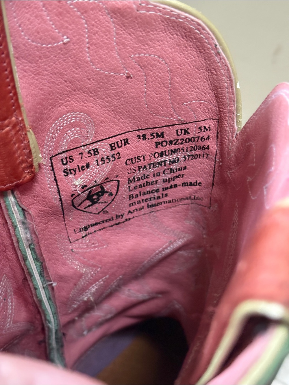 Ariat Women's Manzanita Western Boots Size 7.5 | Pink Green Leather Boho Cowgirl - Picture 8 of 14